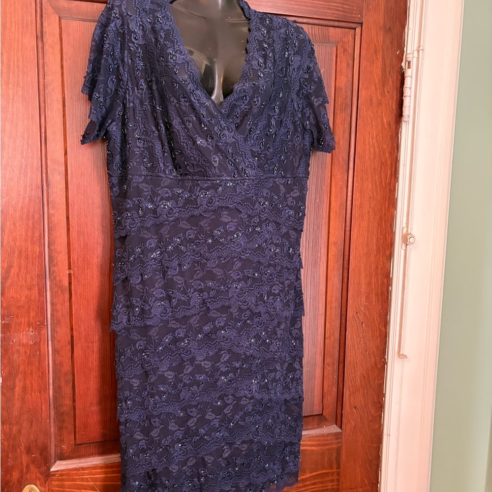Elegant Navy Lace Dress